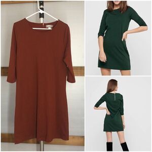 Only Burnt Umber‎ (Red/Brown) 3/4 Sleeve Mini Dress Sz L / XL